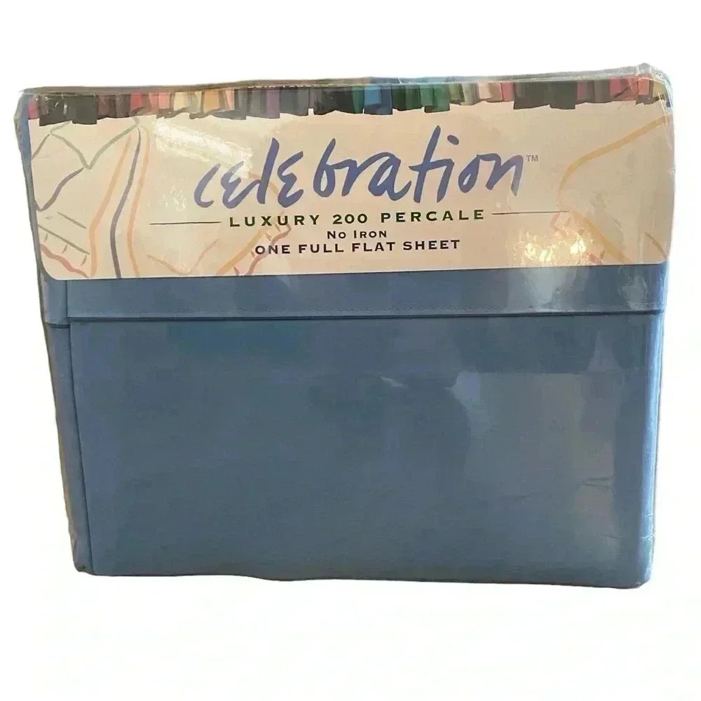 CELEBRATION Vintage Luxury 200 Percale Full Flat New Sheets